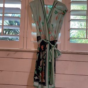 NWT, London Times, size 12 petite, floral faux wrap dress.